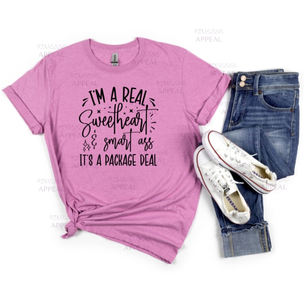 "I'm A Real Sweetheart" Custom Shirt; Sizes S, M, L, XL